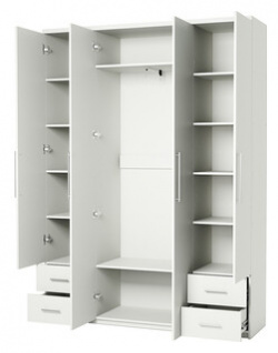 Шкаф четырехдверный Шарм Дизайн Комфорт МКЯ2 43 120х45 с зеркалом  белый