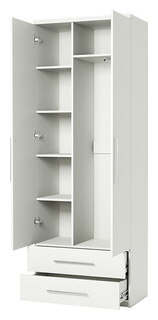 Шкаф комбинированный с ящиками Шарм Дизайн Комфорт МКЯ 22 110х45 зеркалом  белый