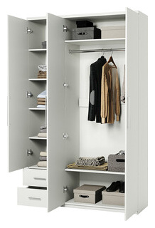 Шкаф трехдверный Шарм Дизайн Комфорт МКЯ 32/1 165х60 с зеркалом  белый