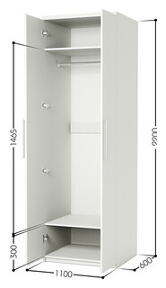 Шкаф для одежды Шарм Дизайн Комфорт МШ 21 110х60 с зеркалами  белый