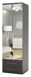 Шкаф комбинированный с ящиками Шарм Дизайн Комфорт МКЯ 22 110х60 зеркалом  венге