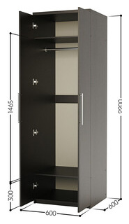 Шкаф для одежды Шарм Дизайн Комфорт МШ 21 60х60 с зеркалами  венге