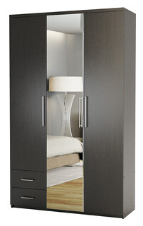 Шкаф трехдверный Шарм Дизайн Комфорт МКЯ 32/1 150х60 с зеркалом  венге