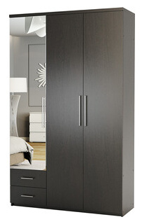 Шкаф трехдверный Шарм Дизайн Комфорт МКЯ 32/1 105х45 с зеркалами  венге