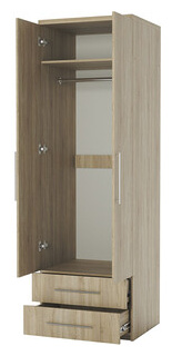 Шкаф для одежды с ящиками Шарм Дизайн Комфорт МШЯ 21 110х60 зеркалами  дуб сонома