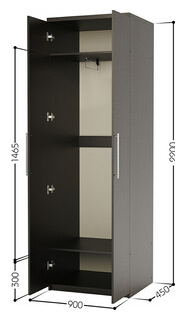 Шкаф для одежды Шарм Дизайн Комфорт МШ 21 90х45 с зеркалами  венге