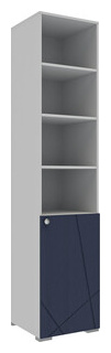 Шкаф комбинированный с 1 дверью Это мебель Абрис ПМ 332 21 исп 3 дуб адриатика синий/белый 