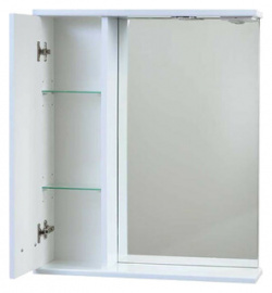 Зеркало шкаф Emmy Монтана 60х70 левый  с подсветкой белый (mont60mir1 l) 210037