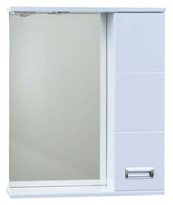 Зеркало шкаф Emmy Монтана 60х70 правый  с подсветкой белый (mont60mir1 r) 210038