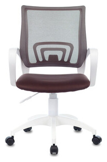 Кресло офисное Brabix Fly MG 396W с подлокотниками  пластик белый сетка коричневое TW 09A/TW 14C (532398) 532398