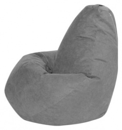 Кресло мешок DreamBag Серый Велюр L 100х70