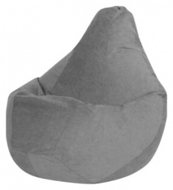Кресло мешок DreamBag Серый Велюр XL 125х85 