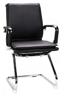 Кресло офисное NORDEN Харман CF/ (black) хром/черная экокожа HB 101 35