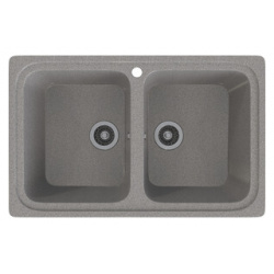 Кухонная мойка Gamma Stone GS 12 09 темно серый  с сифоном + SM(RU)1VP