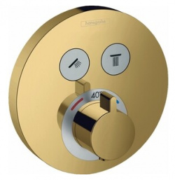 Термостат для ванны Hansgrohe ShowerSelect S с механизмом  полированное золото (15743990 01800180) HG15743990 + 01800180