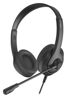 Наушники с микрофоном A4Tech Fstyler FH100U черный 2м накладные USB оголовье (FH100U (STONE BLACK)) BLACK)