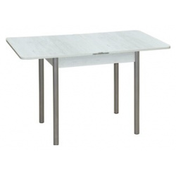 Стол обеденный Катрин Эко 80х60 бетон пайн белый  опора №2 круглая серебристый металлик KT19462