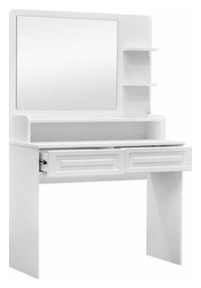Стол туалетный ОЛМЕКО Афина АФ 18 с двумя ящиками  надстройка полками 18А белое дерево OLMP002377