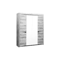 Шкаф для одежды 4 х дверный Олимп 33 01 Лючия бетон пайн белый / венге ДВПО зеркало OLMP002146