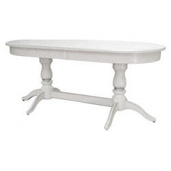 Обеденный стол Мебелик Тарун 3 раздвижной белый/серебро 150/200*84 (П0006380) П0006380