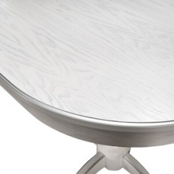 Обеденный стол Мебелик Тарун 3 раздвижной белый/серебро 150/200*84 (П0006380) П0006380