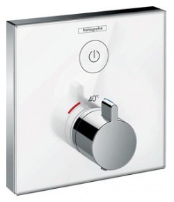 Термостат для душа Hansgrohe ShowerSelect Glass с механизмом  белый/хром (15737400 1800180) HG15737400 + HG1800180