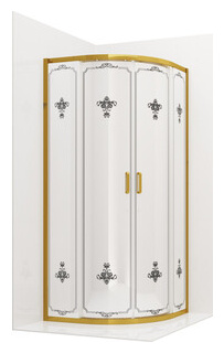 Душевой уголок Ambassador Royal 90х90 белый крашенный с рисунком  золото (18015306) 18015306