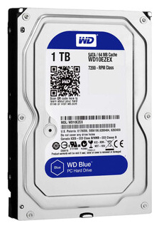 Жесткий диск Western Digital (WD) SATA3 1Tb Caviar Blue 7200 64Mb (WD10EZEX) WD10EZEX