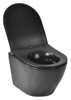 Унитаз подвесной безободковый Selena Circulo с сиденьем микролифт  черный матовый (C001NM) 123 0220