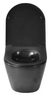 Унитаз подвесной безободковый Selena Circulo с сиденьем микролифт  черный матовый (C001NM) 123 0220