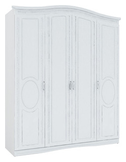 Шкаф четырехдверный Комфорт  S Гертруда М 1 белая лиственница/ясень жемчужный KMF00312