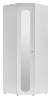 Шкаф угловой ОЛМЕКО Афина АФ 68 с зеркальной дверью  белое дерево OLMP002429
