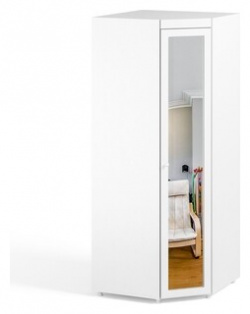 Шкаф угловой ОЛМЕКО Монако МН 68 с зеркальной дверью  белое дерево OLMP002510