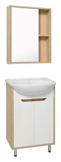 Мебель для ванной Runo Эко 51х42 белый/лиственница 