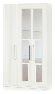 Шкаф 3 х створчатый Моби Валенсия с зеркалами  белый шагрень/белый шагрень (1024422) 1024422