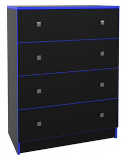 Комод МДК Black 4 ящика синий (BL  КМ2С) BL КМ2С