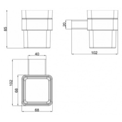 Стакан для ванной Milacio Ultra квадратный  нержавеющая сталь (MCU 951 SS) MCU SS