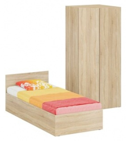 Комплект мебели СВК Стандарт кровать 90х200  шкаф угловой 81 2х81 2х200 дуб сонома (1024334) 1024334