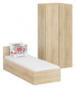 Комплект мебели СВК Стандарт кровать 80х200  шкаф угловой 81 2х81 2х200 дуб сонома (1024331) 1024331