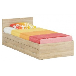 Кровать с ящиками СВК Стандарт 90х200 дуб сонома (1024241) 1024241 мес  Тип