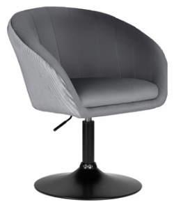Кресло дизайнерское Dobrin EDISON BLACK LM 8600_BlackBase серый велюр (1922 19) D0000000000000011759