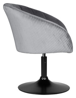 Кресло дизайнерское Dobrin EDISON BLACK LM 8600_BlackBase серый велюр (1922 19) D0000000000000011759