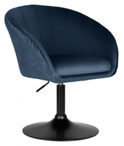 Кресло дизайнерское Dobrin EDISON BLACK LM 8600_BlackBase синий велюр (1922 20) D0000000000000011758