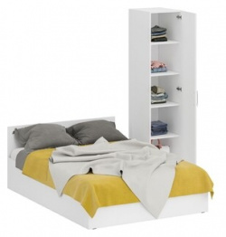 Комплект мебели СВК Стандарт кровать 140х200  пенал 45х52х200 белый (1024258) 1024258