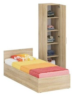Комплект мебели СВК Стандарт кровать 90х200  пенал 45х52х200 дуб сонома (1024332) 1024332