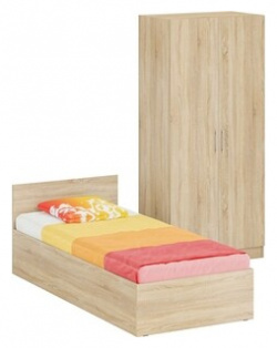 Комплект мебели СВК Стандарт кровать 90х200  шкаф 2 х створчатый 90х52х200 дуб сонома (1024333) 1024333