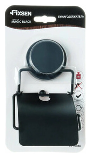 Держатель туалетной бумаги Fixsen Magic Black с крышкой  черный (FX 45010) FX 45010