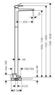 Смеситель для раковины Hansgrohe Metropol механизма 10452180  хром (74530000) HG74530000