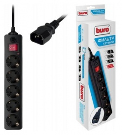 Сетевой фильтр для ИБП Buro 500SH 1 8 UPS B 8м (5 розеток) черный  IEC320