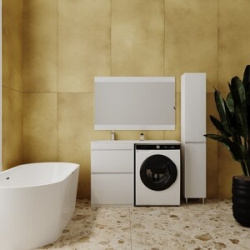 Мебель для ванной Style line Даллас Люкс 58 (120L) напольная  под стиральную машину белая